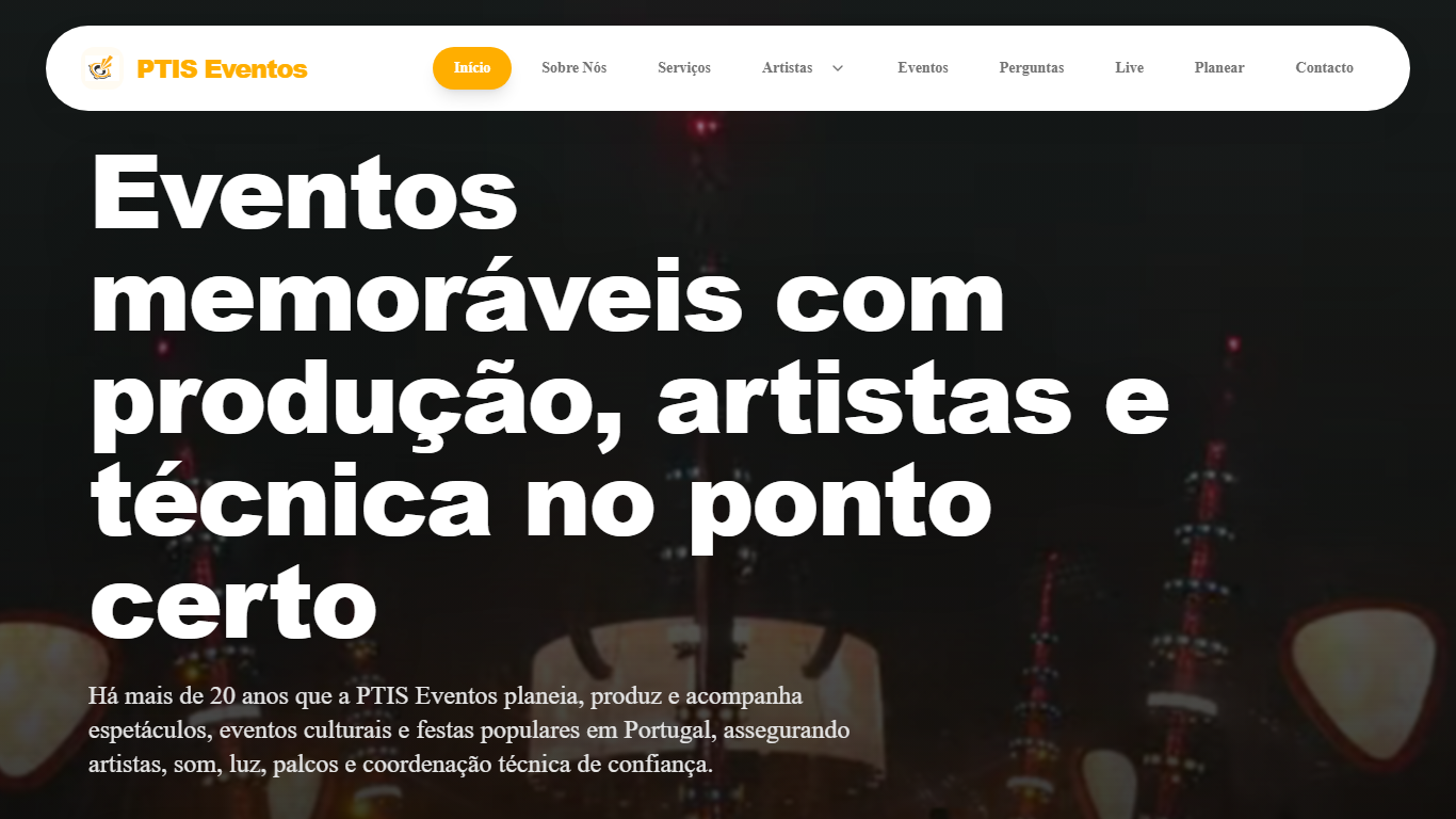 Website PTIS Eventos
